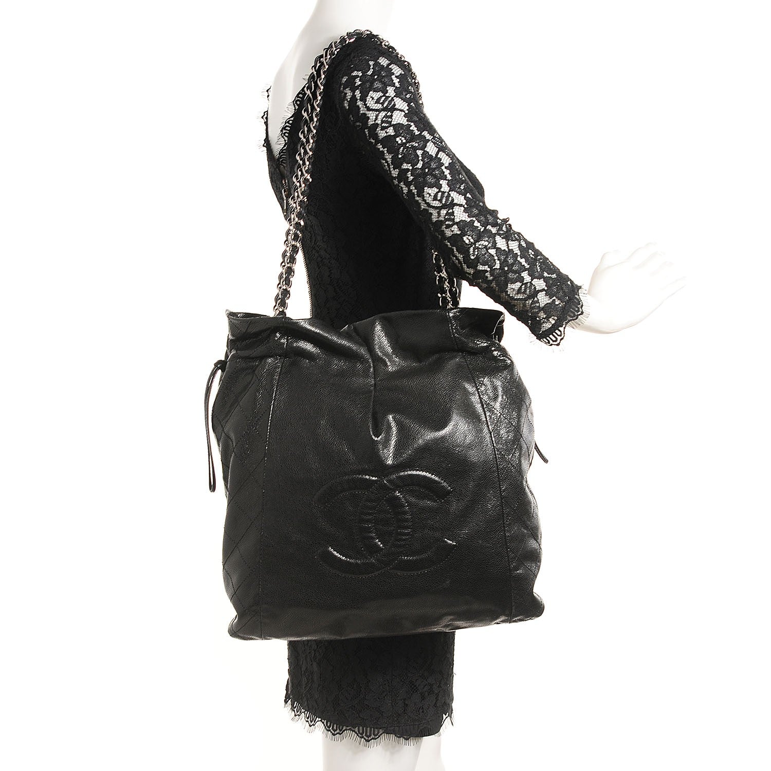 Chanel Caviar 31 Drawstring Tote Black 2 of 7