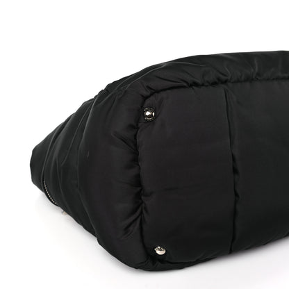 Prada Nylon Quilted Padded Triangle Logo Zip Tote Black 7 of 8