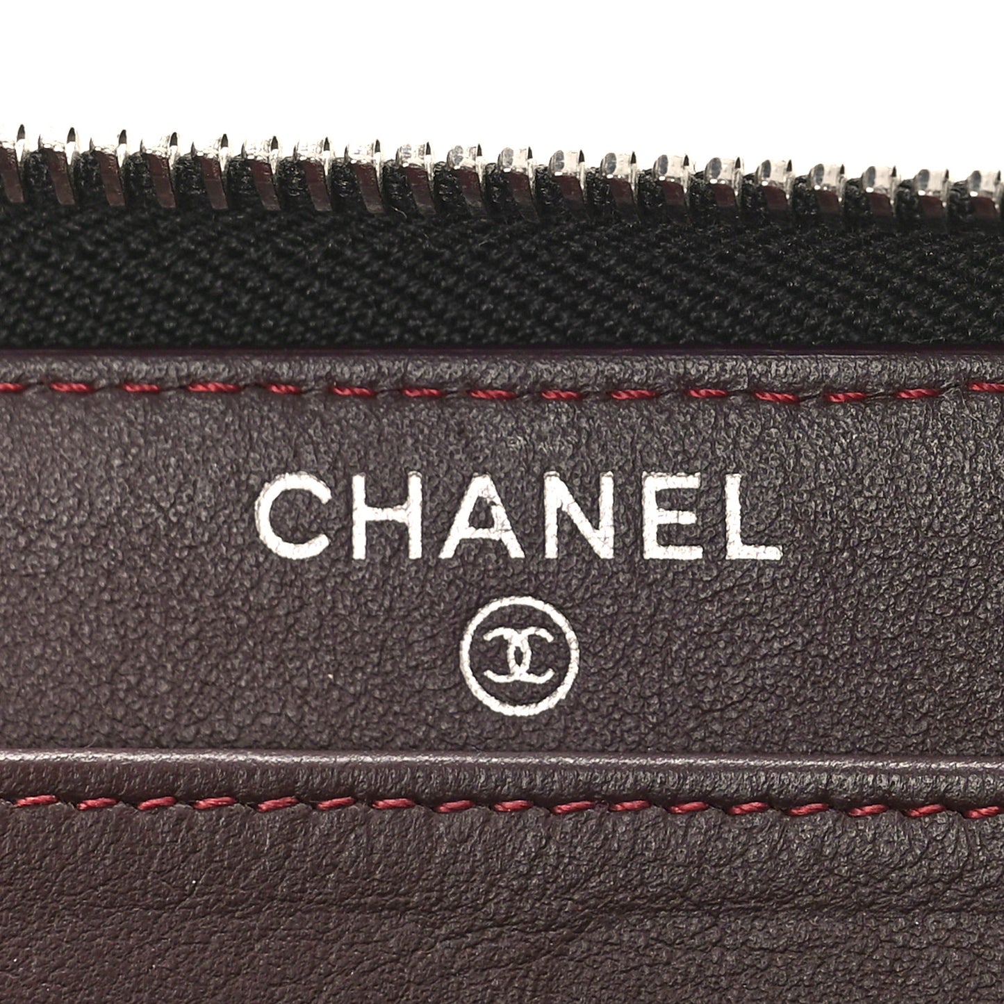 Caviar Chevron Quilted Large Gusset Zip Around Wallet Black