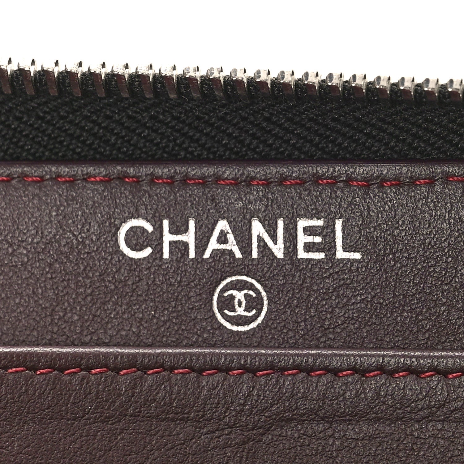 Chanel Caviar Chevron Quilted Large Gusset Zip Around Wallet Black 6 of 9