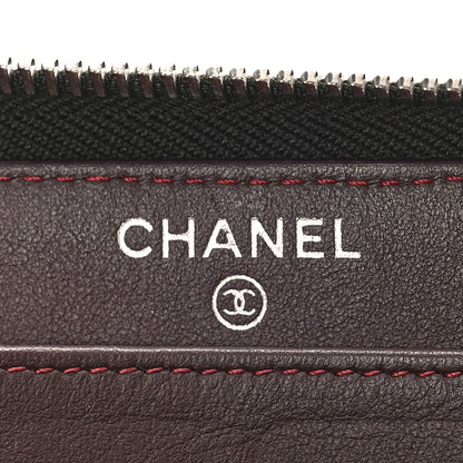 Chanel Caviar Chevron Quilted Large Gusset Zip Around Wallet Black 6 of 9