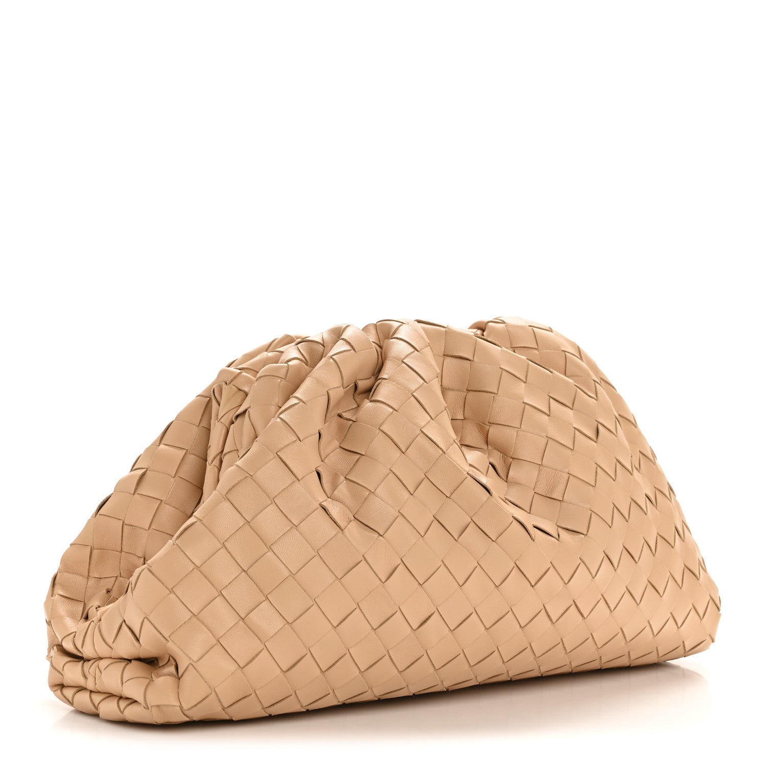 Bottega Veneta Nappa Maxi Intrecciato The Pouch Oversized Clutch Almond 3 of 11