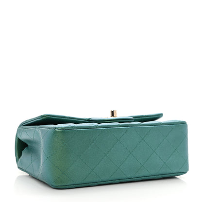 Chanel Iridescent Calfskin Quilted Mini Rectangular Flap Green 4 of 8