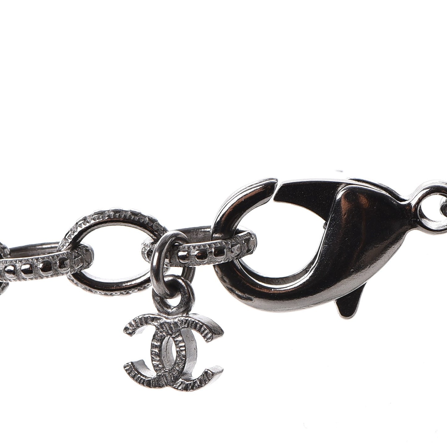 Ruthenium Resin Bead CC Long Necklace Dark Grey