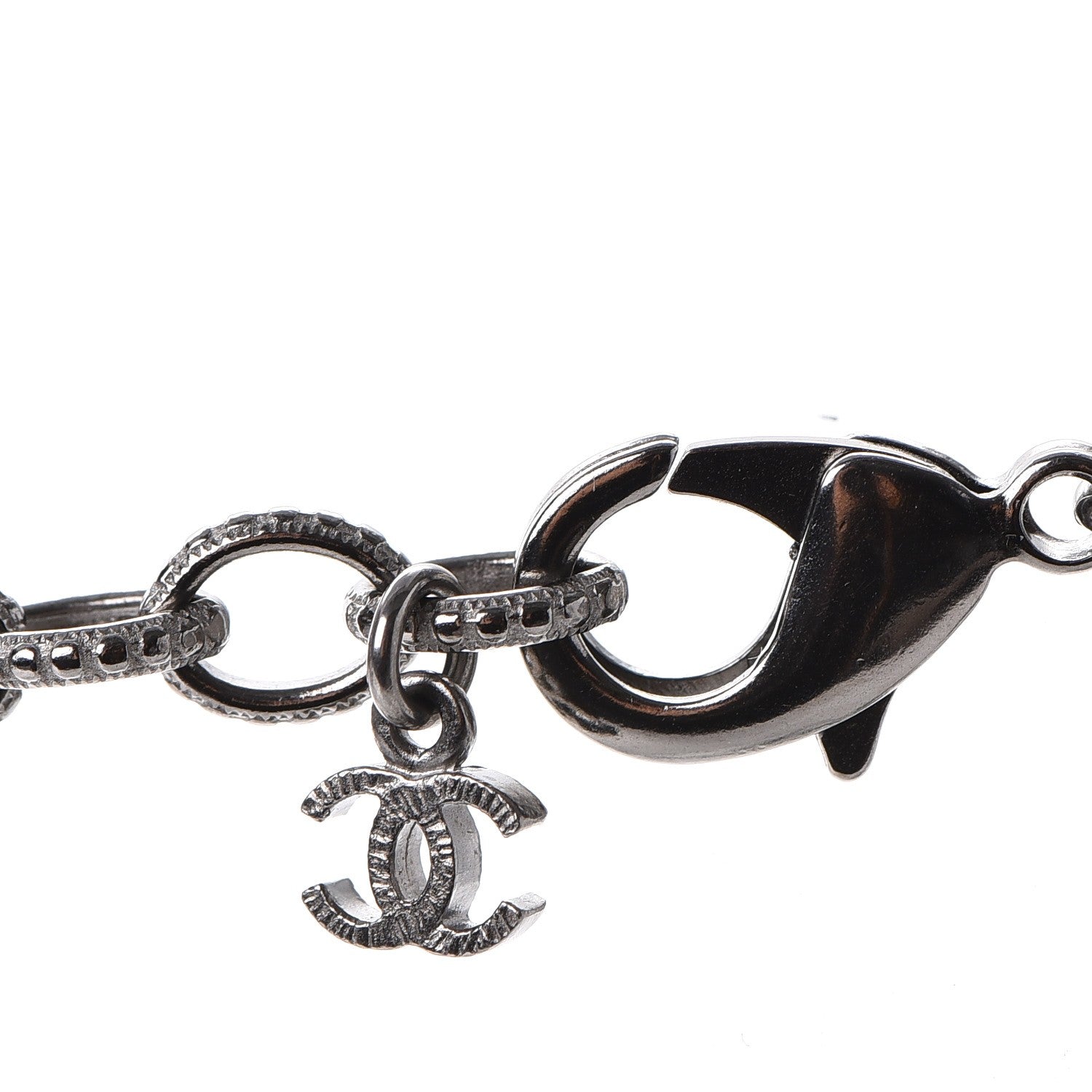 Chanel Ruthenium Resin Bead CC Long Necklace Dark Grey 5 of 7