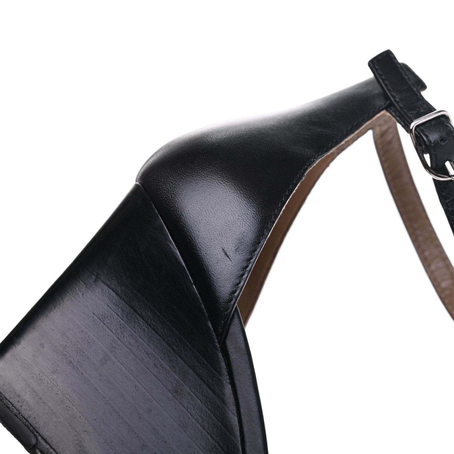 Hermes Calfskin Legend Wedge Sandals 38 Black 12 of 16