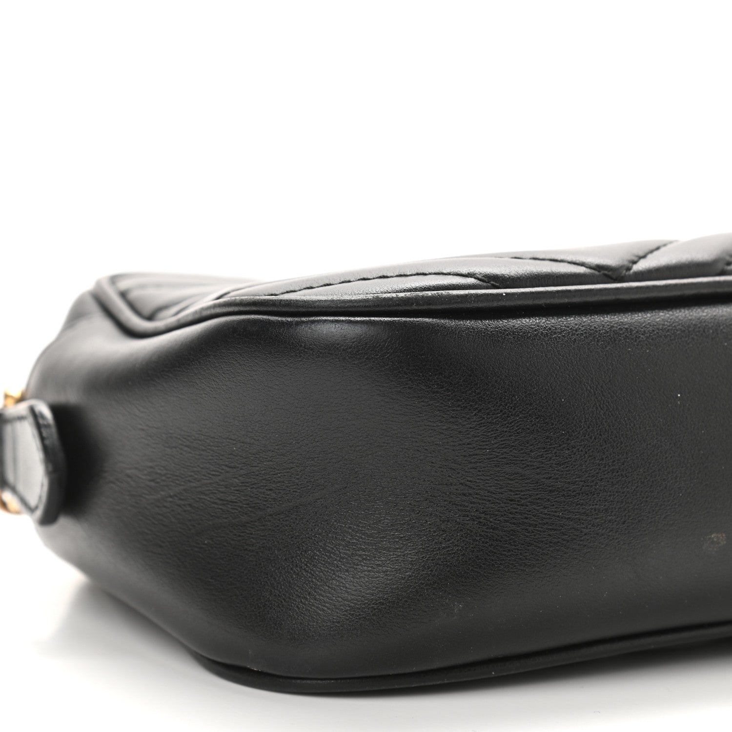 Gucci Calfskin Matelasse Small GG Marmont Chain Shoulder Bag Black 9 of 15