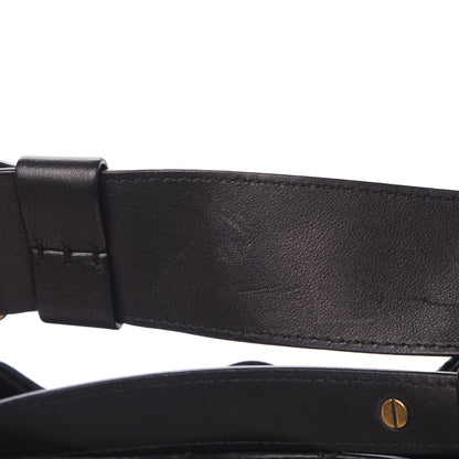 Chanel Calfskin Stitched Small Paris Rome Drawstring CC Bag Black 10 of 11