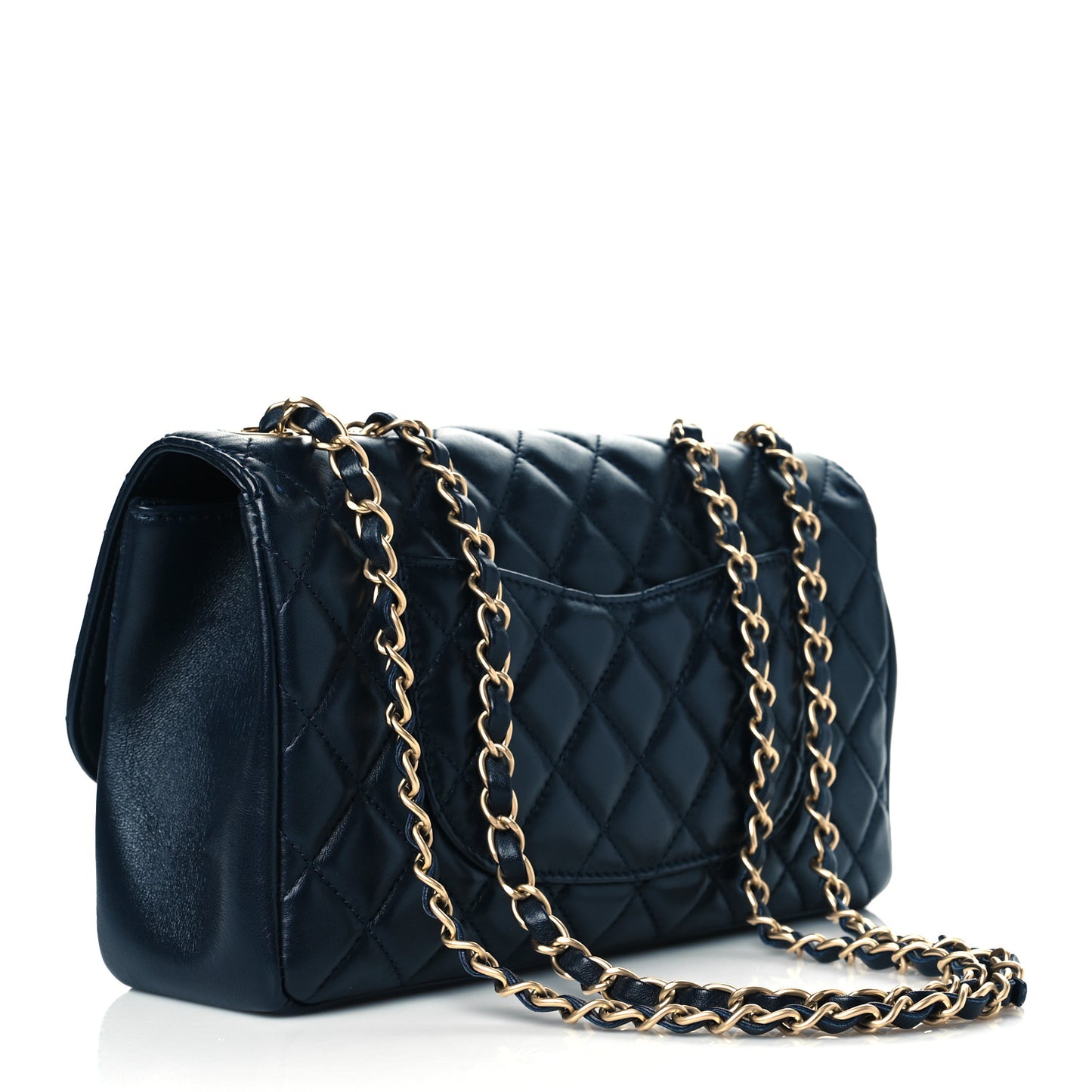 Lambskin Quilted Medium Mademoiselle Chic Flap Navy