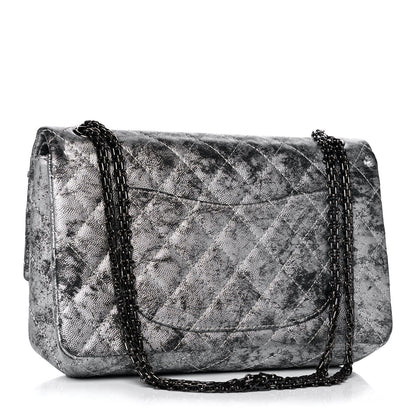 Chanel Metallic Caviar Quilted 2.55 Reissue 226 Flap Silver Black 3 of 15