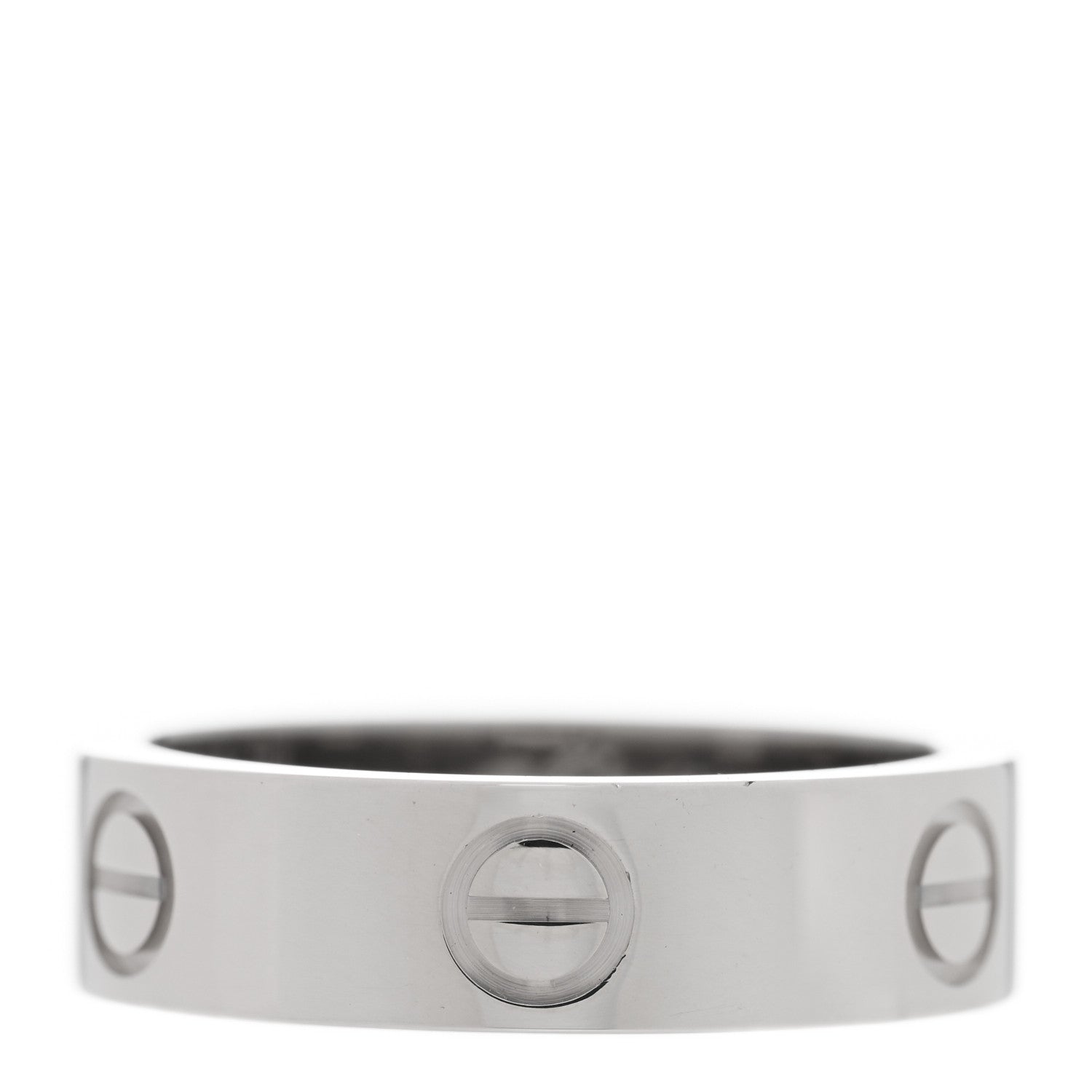 Cartier 18K White Gold 5.5mm LOVE Ring 54 6.75 1 of 5