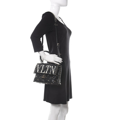 Valentino Garavani Lambskin VLTN Print Candystud Top Handle Bag Black 2 of 12