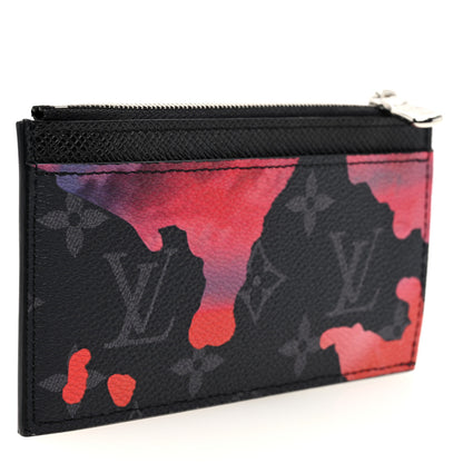 Louis Vuitton Monogram Eclipse Sunset Taiga Coin Card Holder 3 of 5