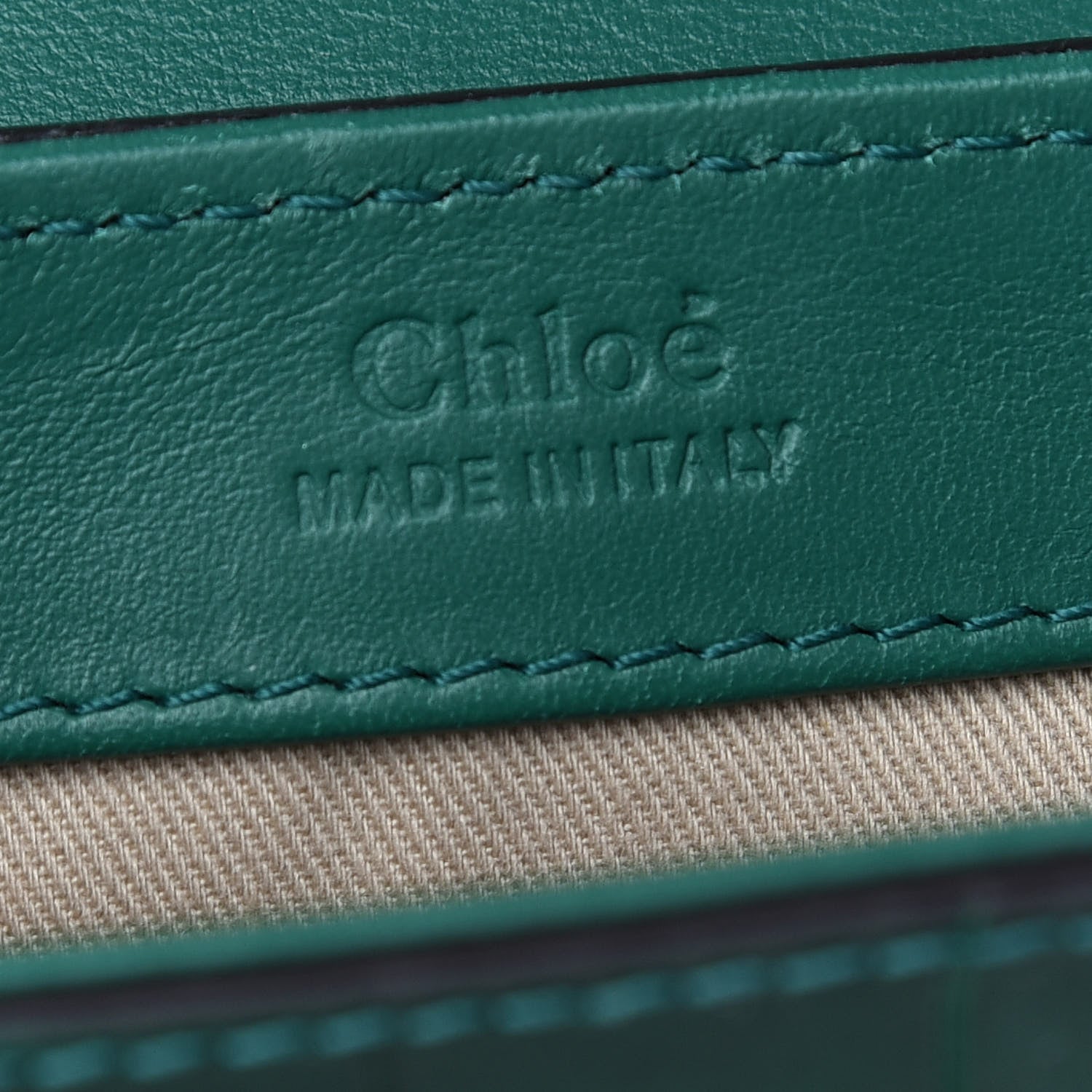Chloe Calfskin Crocodile Embossed Mini C Double Carry Woodsy Green 6 of 8