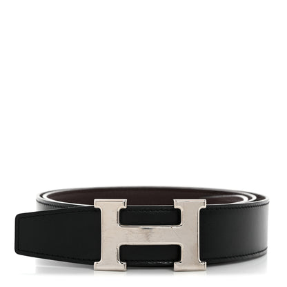 Hermes Box Togo 32mm H Belt 90 36 Black Chocolate 1 of 10