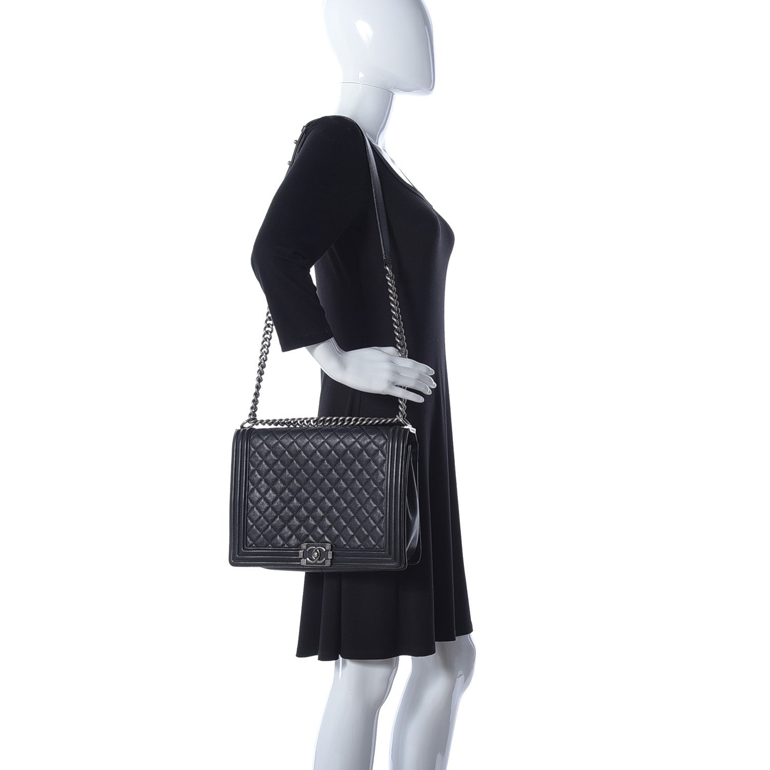 Chanel Calfskin Quilted Large Boy Flap Black 2 of 9