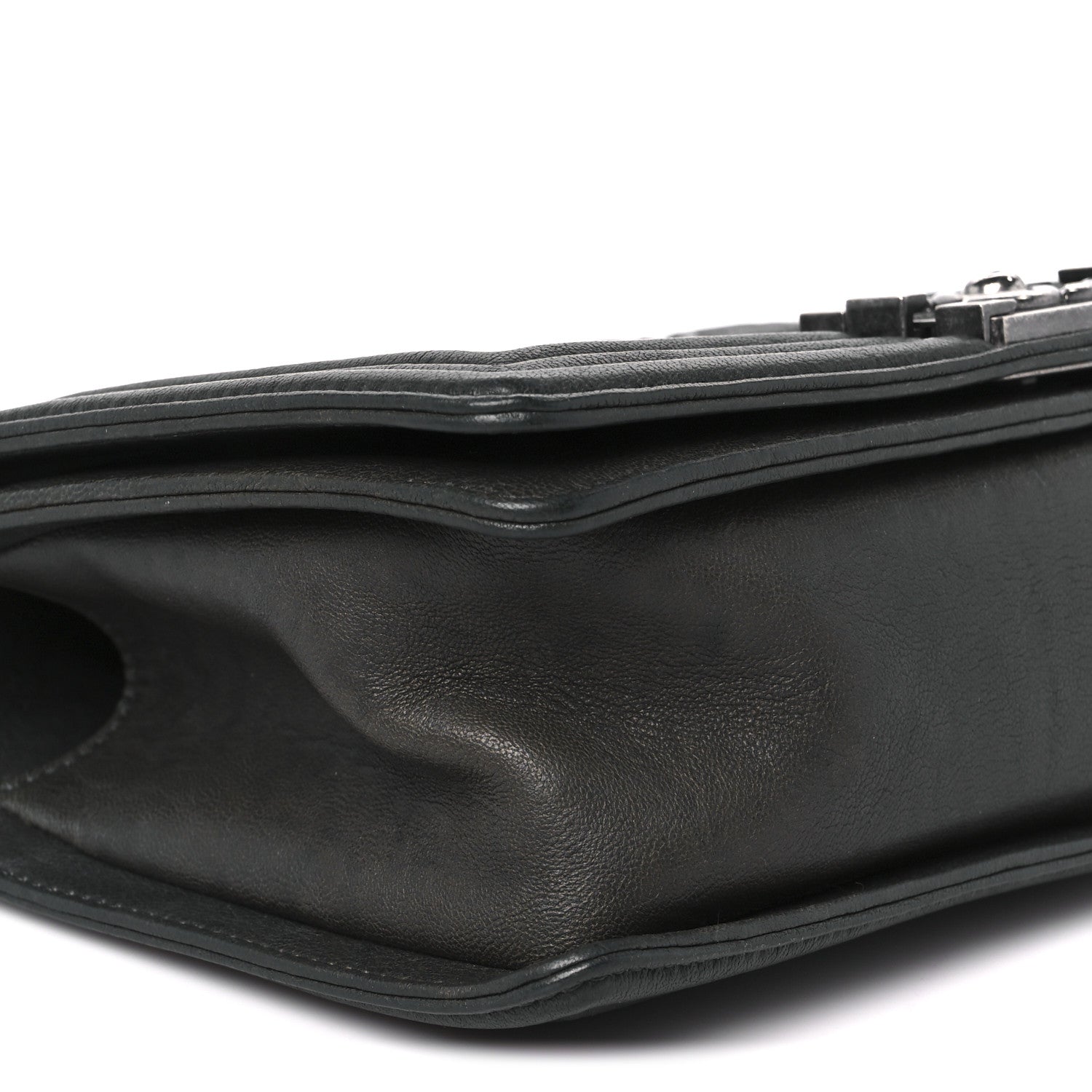 Chanel Crumpled Lambskin Medium Studded Boy Flap Black 9 of 10