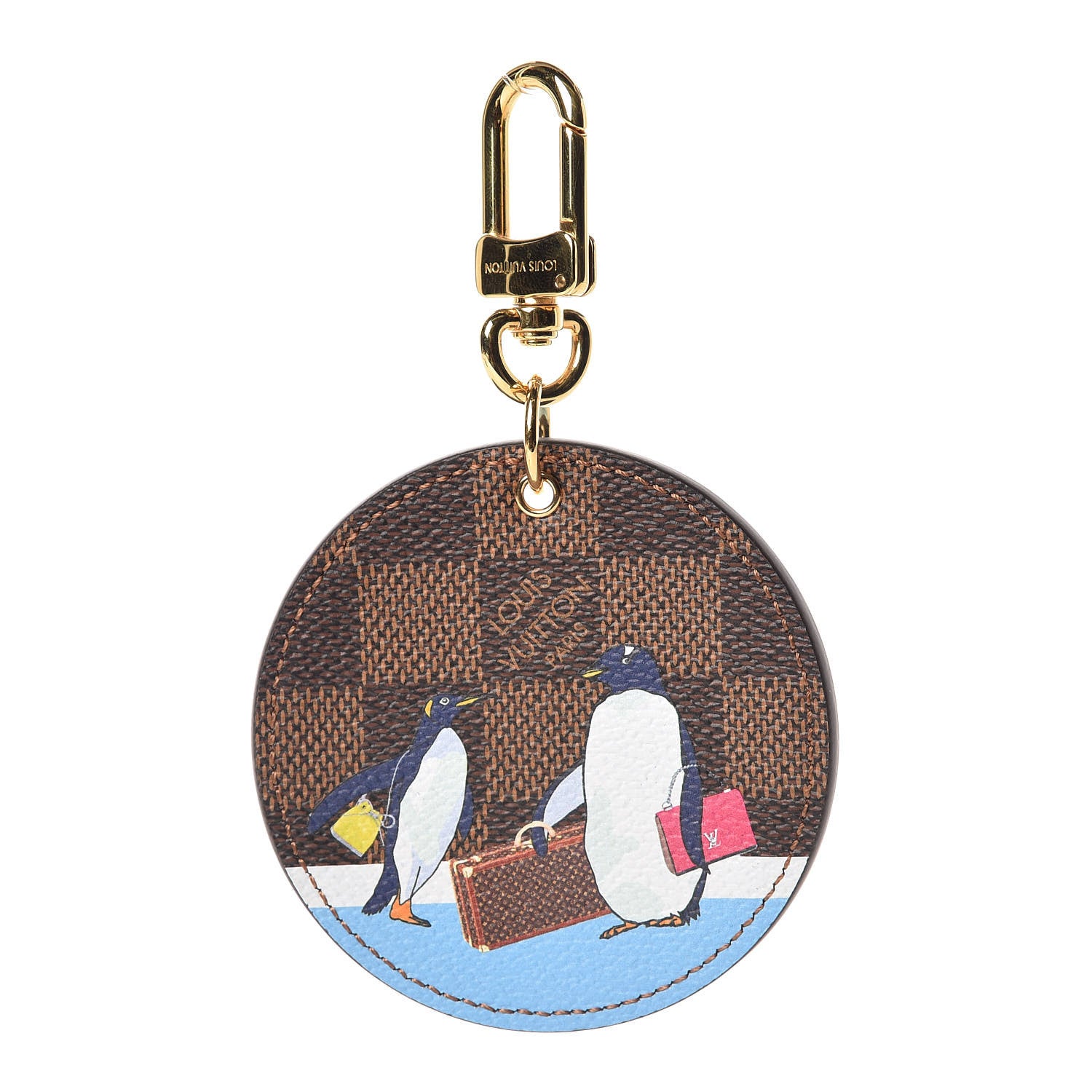 Louis Vuitton Damier Ebene Illustre Manchot Bag Charm Key Ring 1 of 4