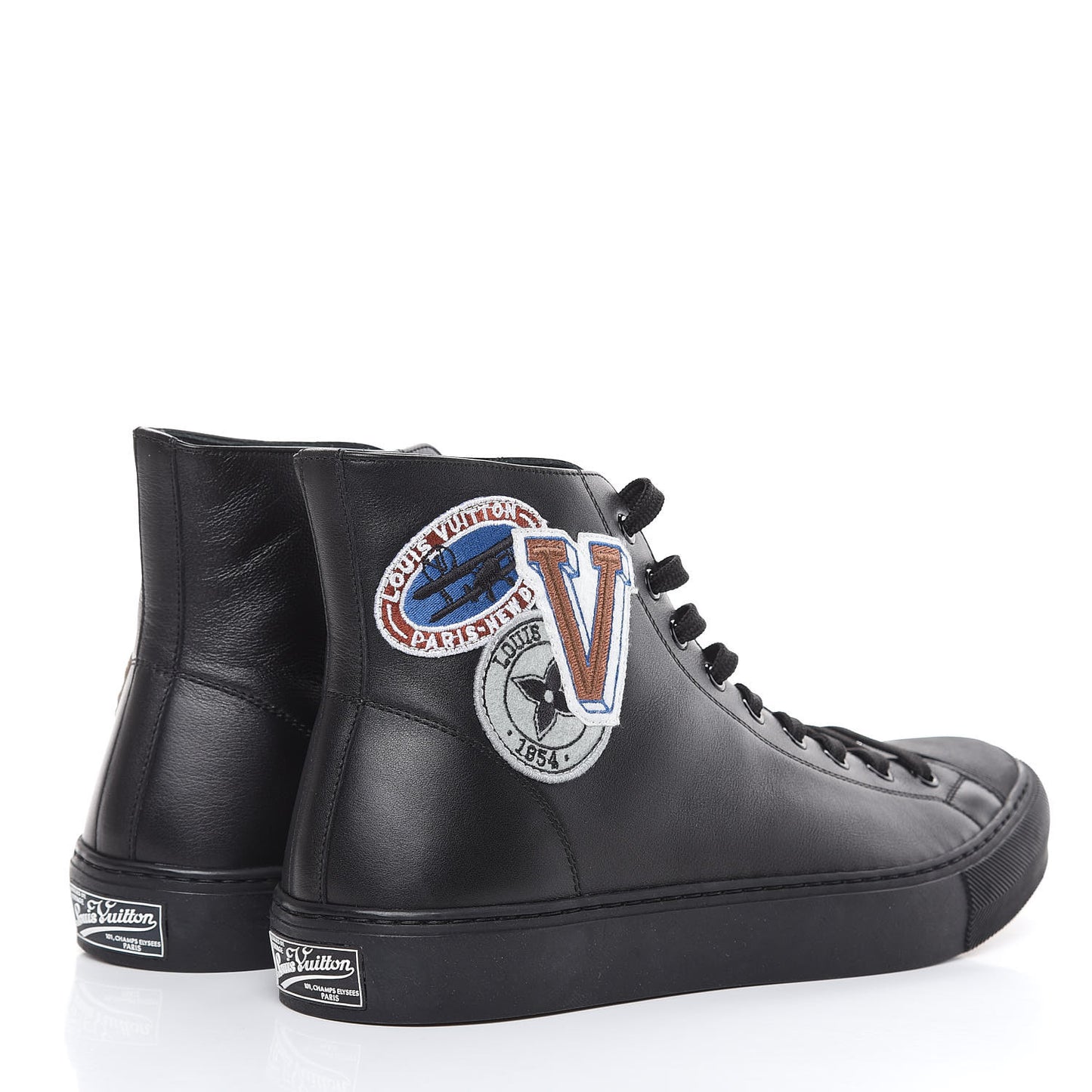 Calfskin LV League Tattoo Sneaker Boots 8 Black