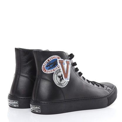 Louis Vuitton Calfskin LV League Tattoo Sneaker Boots 8 Black 4 of 10