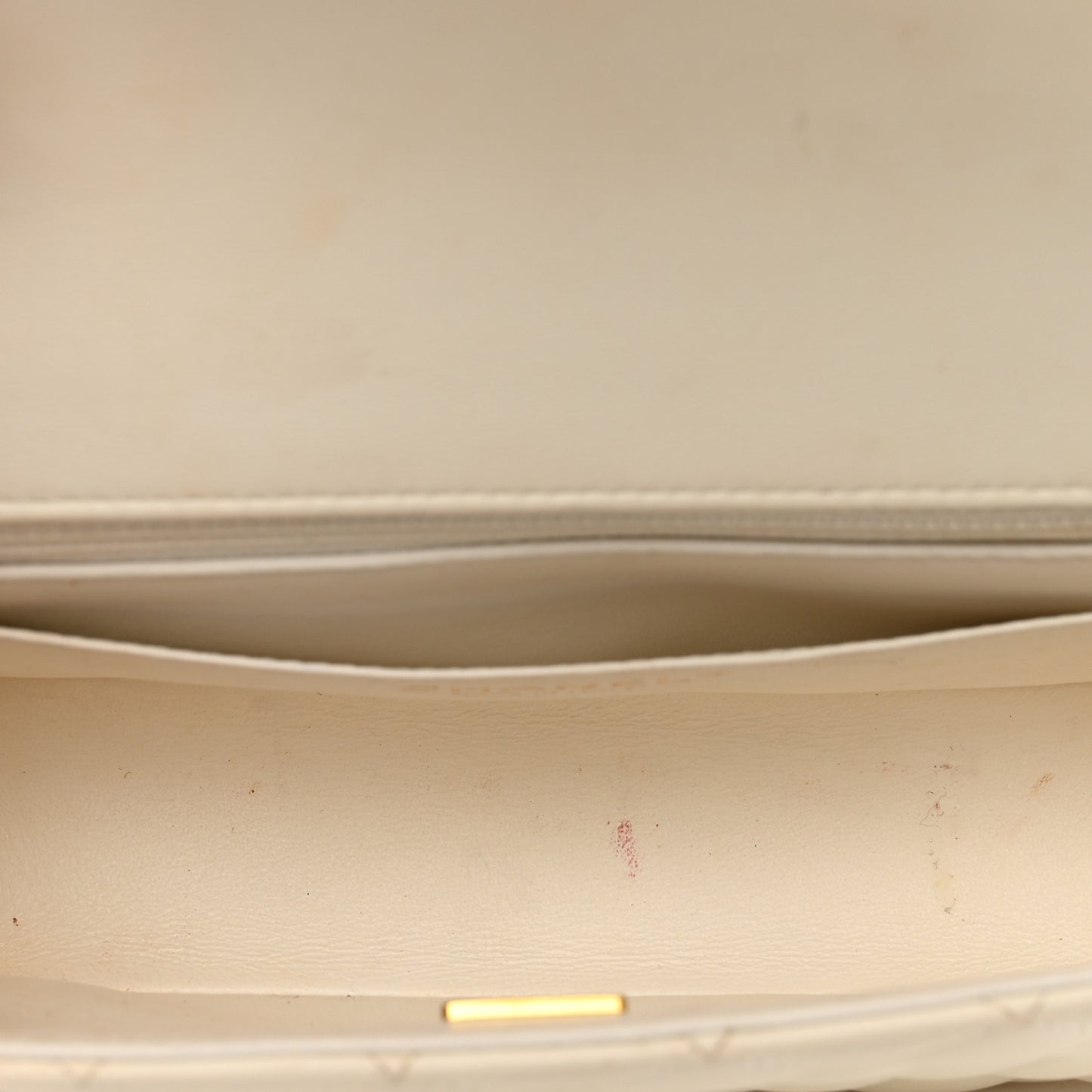 Lambskin Quilted Mini Rectangular Flap White