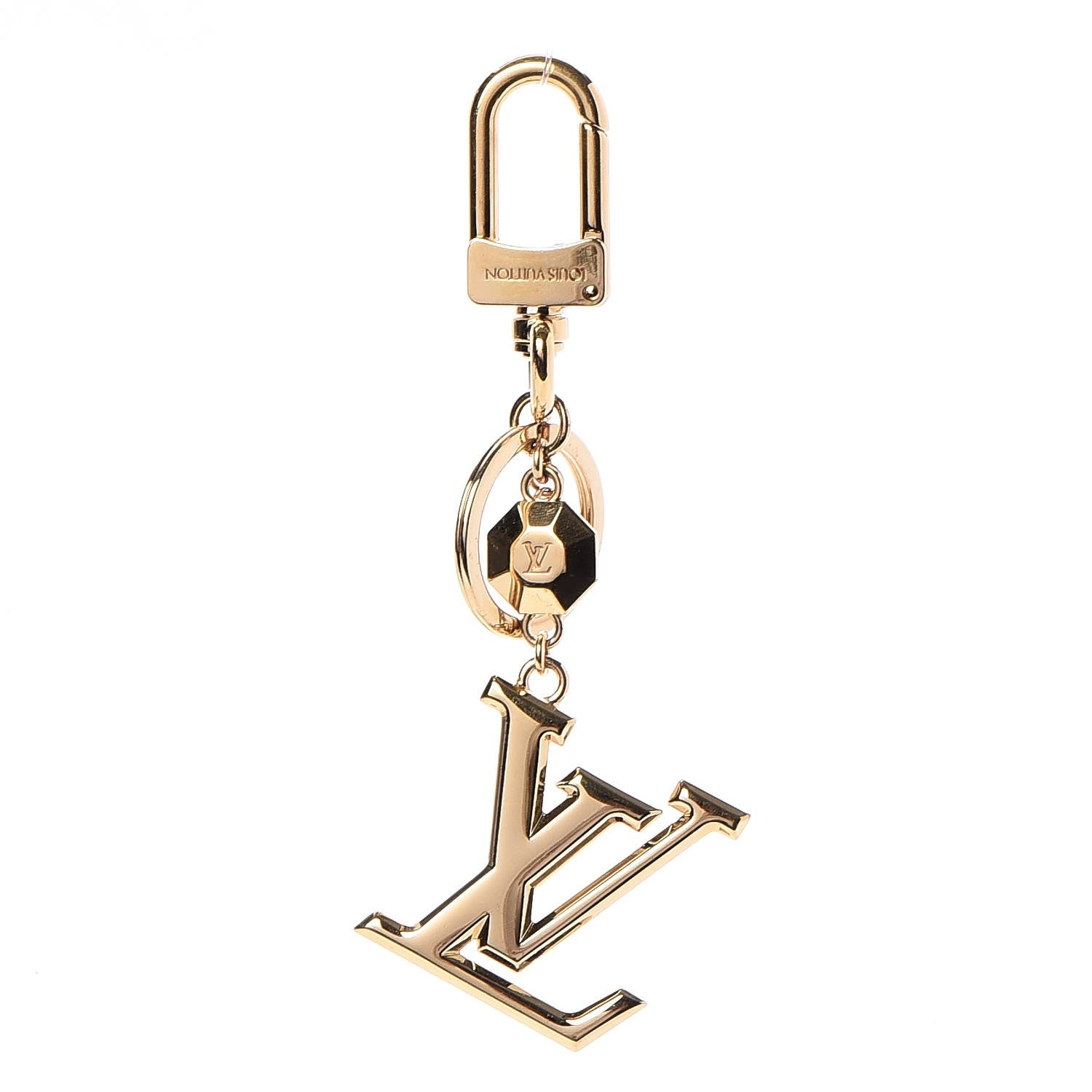 Louis Vuitton LV Facettes Bag Charm Key Holder Gold 1 of 4