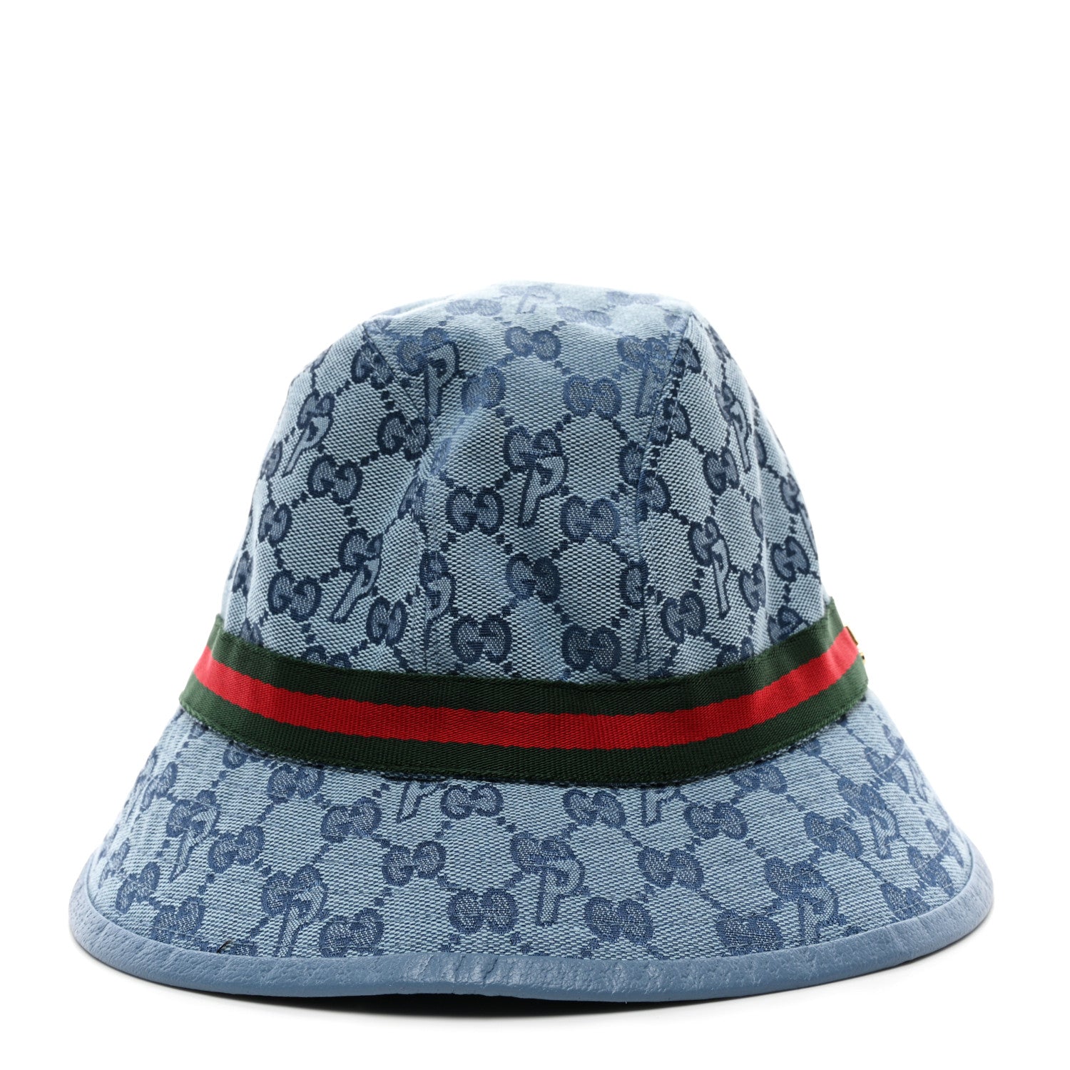 Gucci X PALACE Monogram Canvas Dollar Calfskin Bucket Hat L Pale Blue 5 of 9