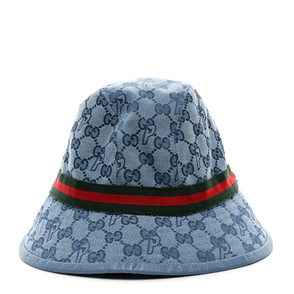 Gucci X PALACE Monogram Canvas Dollar Calfskin Bucket Hat L Pale Blue 5 of 9