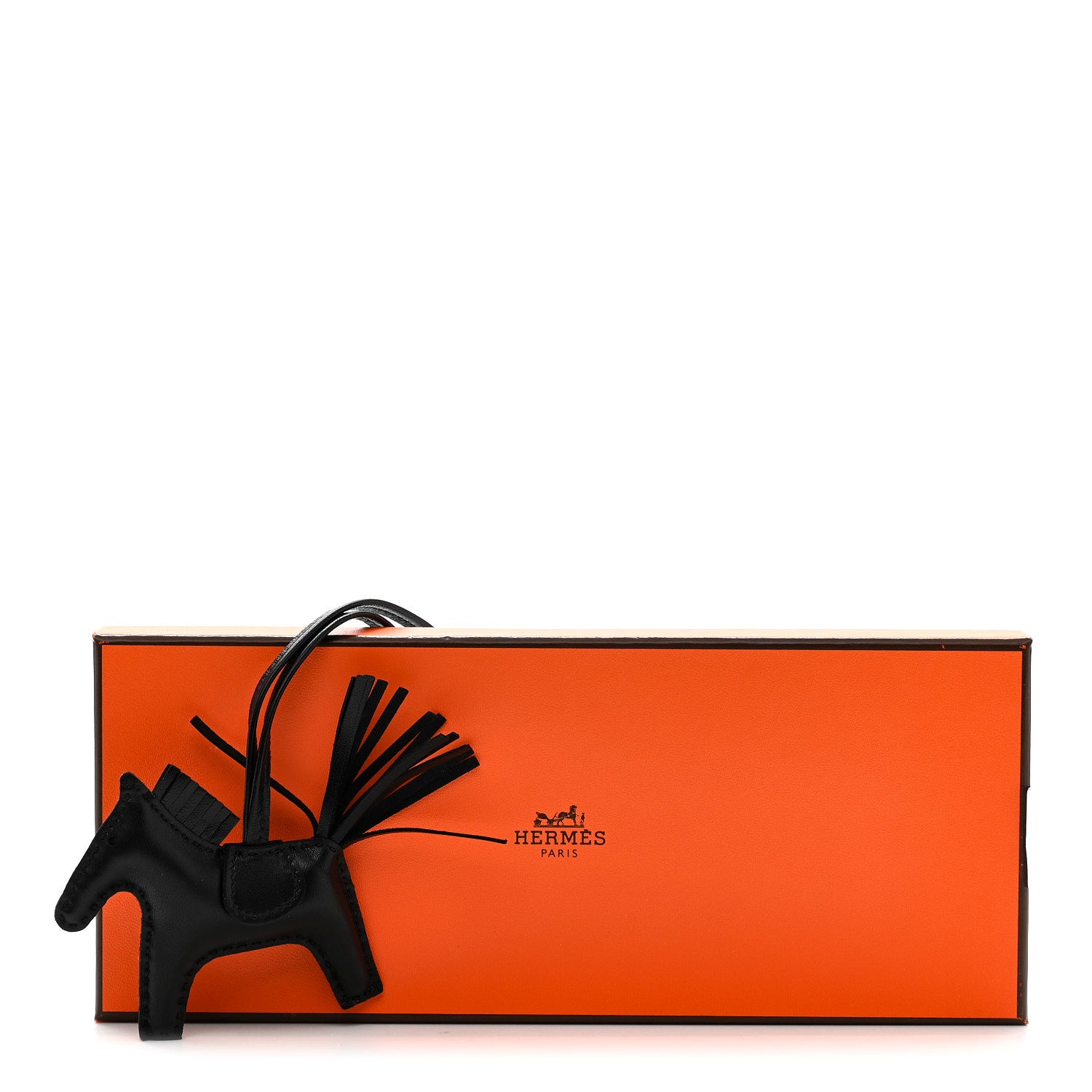 Hermes Milo Lambskin Grigri Rodeo Horse Bag Charm PM So Black 4 of 4