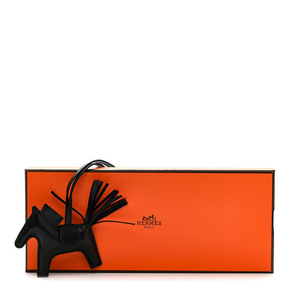 Hermes Milo Lambskin Grigri Rodeo Horse Bag Charm PM So Black 4 of 4