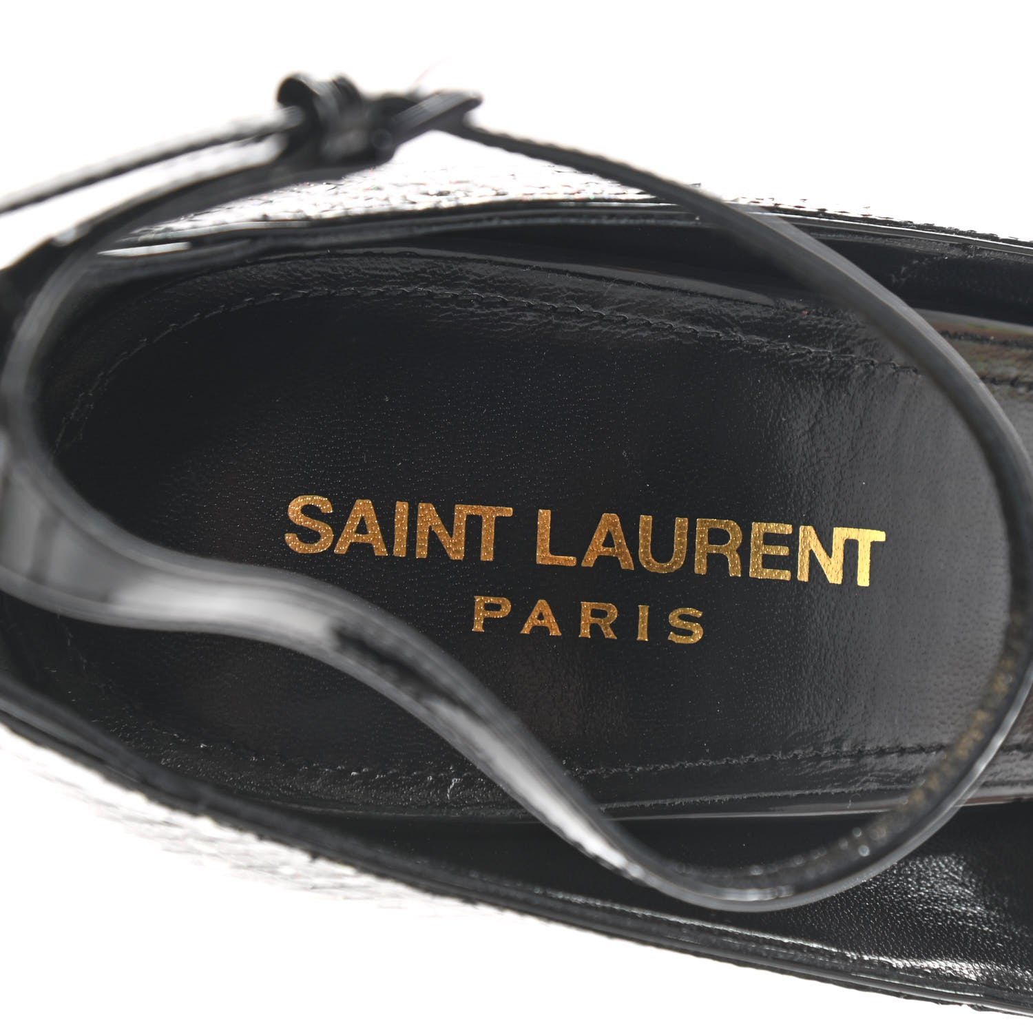 Saint Laurent Vernis Snakeskin Embossed Calfskin Zoe 105 Star Pumps 39.5 Black White Multicolor 7 of 8