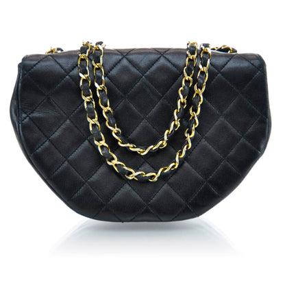 Chanel Lambskin Quilted Small Half Moon Flap Black 4 of 14