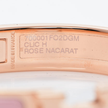 Hermes Enamel Narrow Clic Clac H Bracelet GM Rose Nacarat 6 of 7