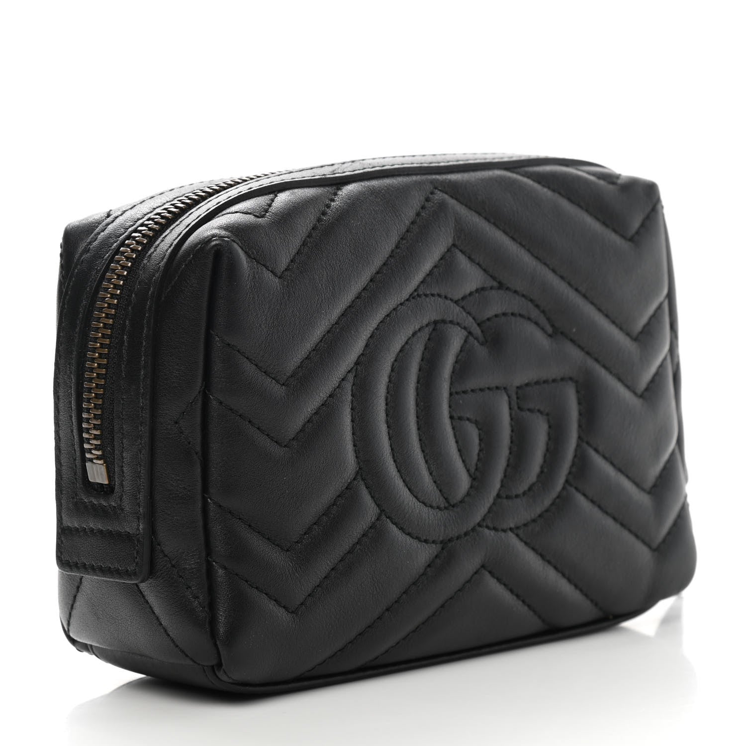 Gucci Calfskin Matelasse GG Marmont Cosmetic Case Black 3 of 9