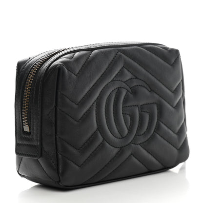 Gucci Calfskin Matelasse GG Marmont Cosmetic Case Black 3 of 9