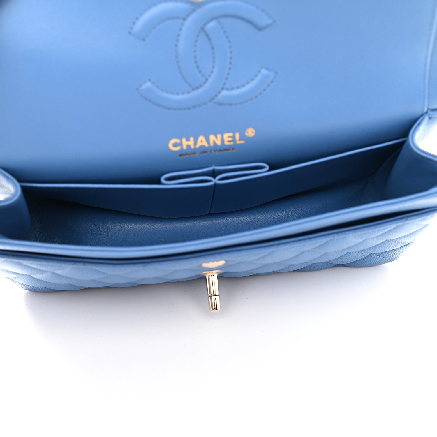 Chanel Caviar Quilted Small Double Flap Blue 5 of 9