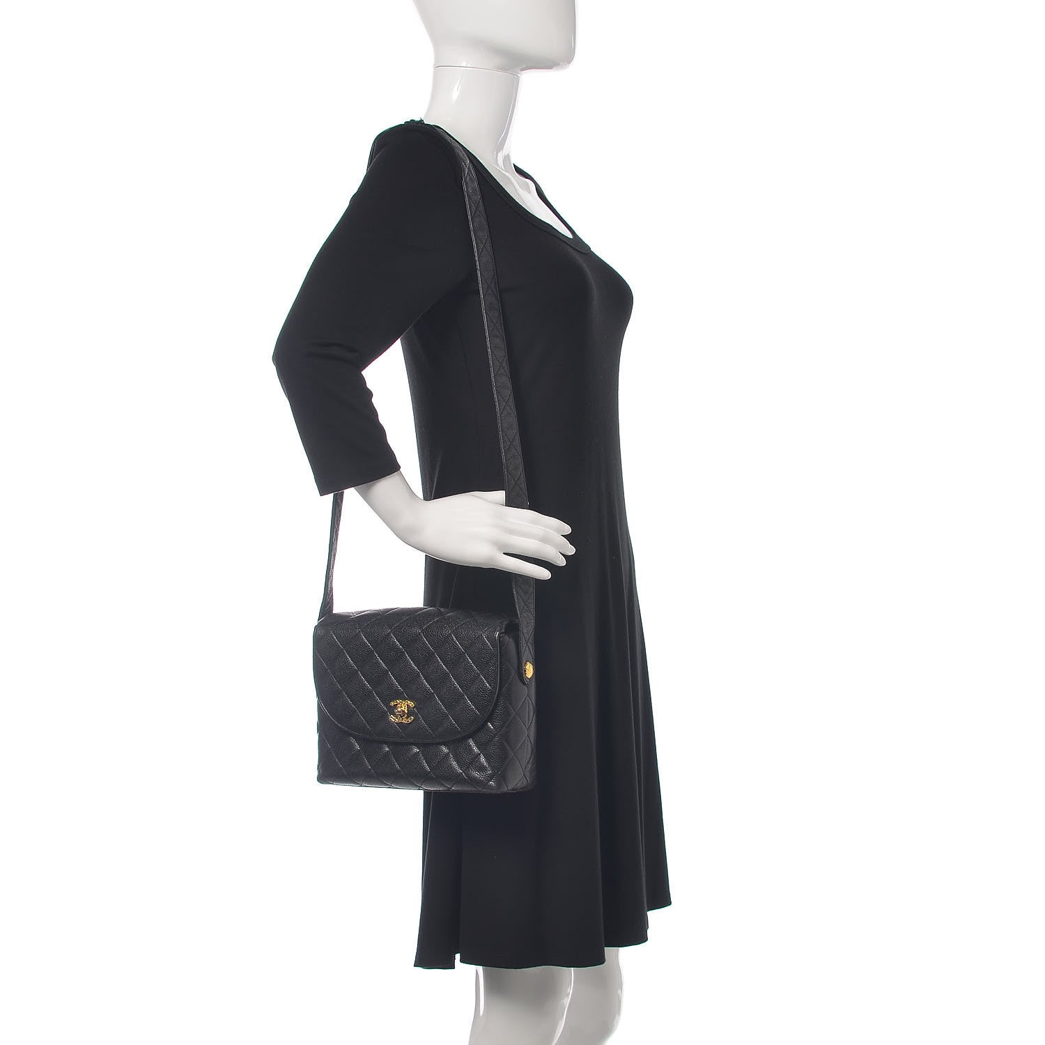 Chanel Caviar Quilted Flap Shoulder Bag Black 2 of 13