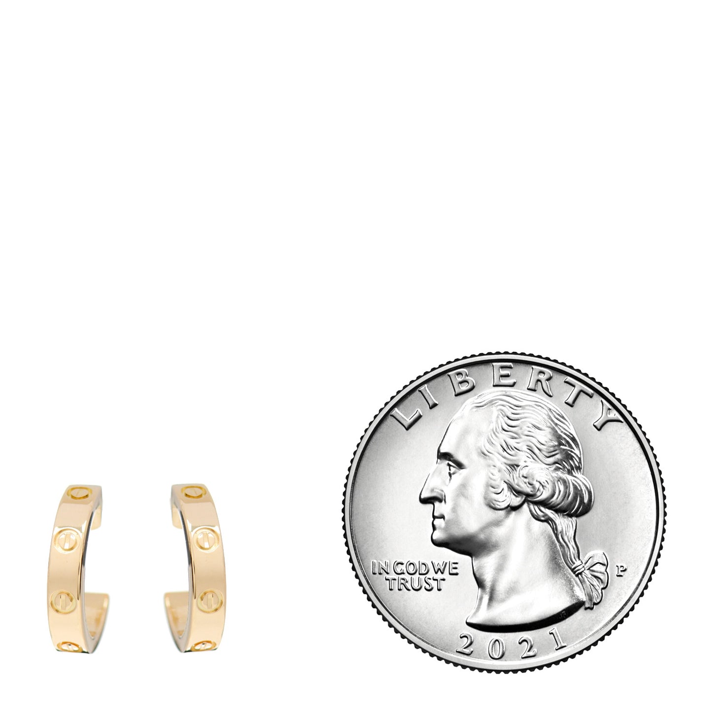 18K Yellow Gold Small LOVE Hoop Earrings