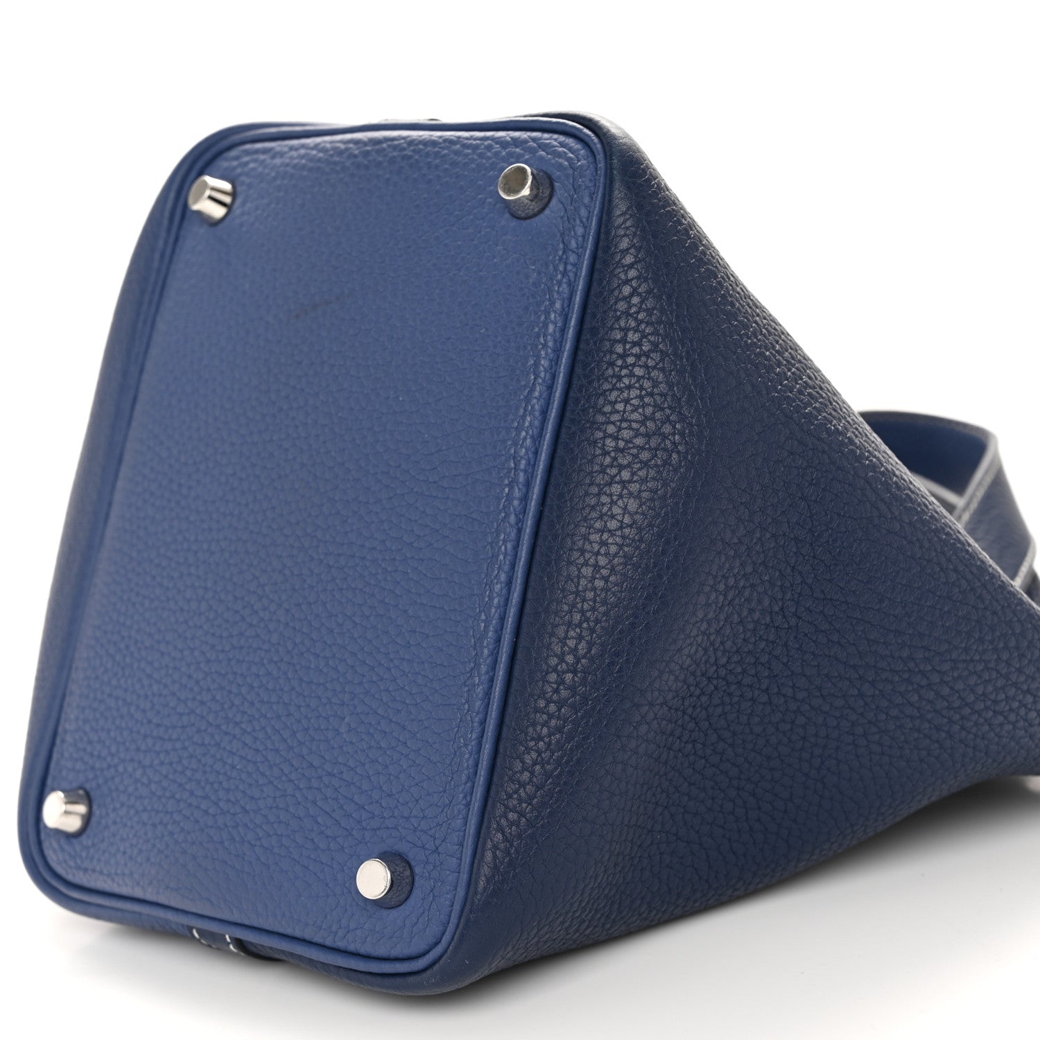 Hermes Taurillon Clemence Casaque Picotin Lock 18 PM Bleu Saphir Bleu Brighton 10 of 12