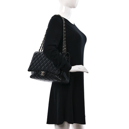 Chanel Lambskin Quilted Maxi Single Flap Black 2 of 9