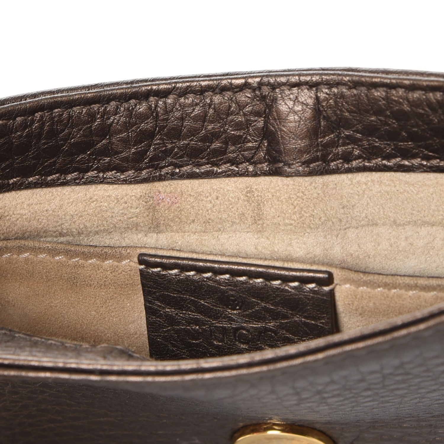 Gucci Metallic Pebbled Calfskin Small 1973 Chain Shoulder Bag Winter Leaf 10 of 13
