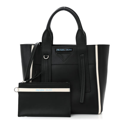 Prada Grace Lux Light Small Ouverture Shoulder Bag Black White 3 of 11