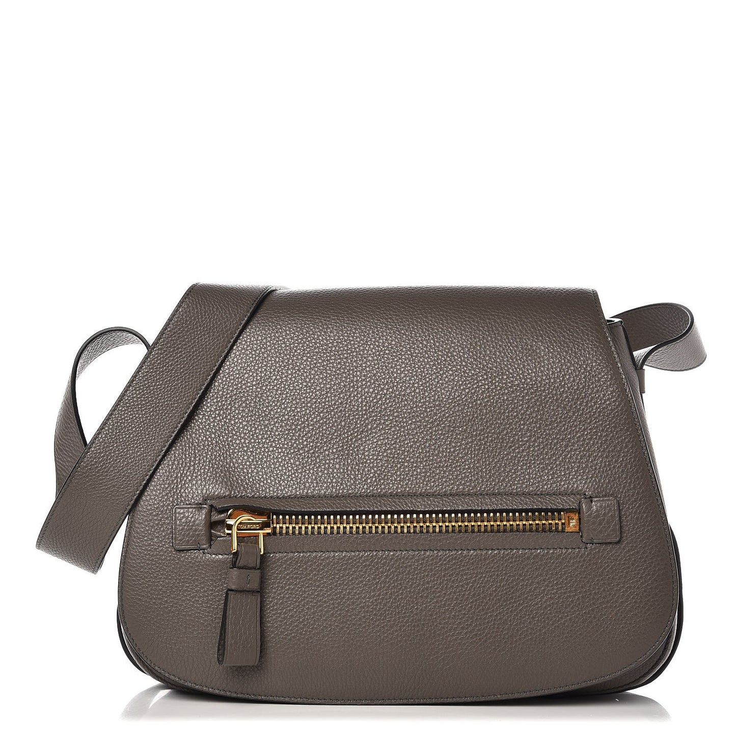 Grained Calfskin Soft Jennifer Saddle Bag Graphite