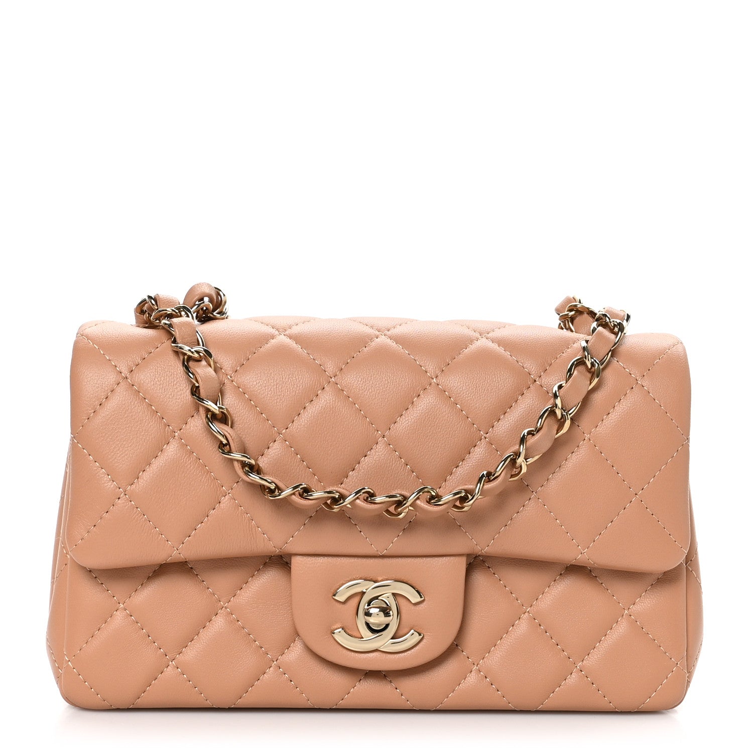 Chanel Lambskin Quilted Mini Rectangular Flap Brown 1 of 11