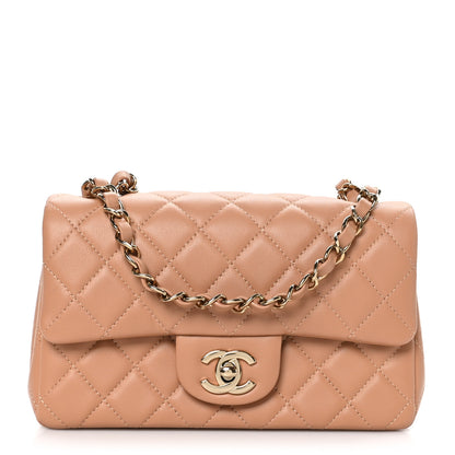Chanel Lambskin Quilted Mini Rectangular Flap Brown 1 of 11