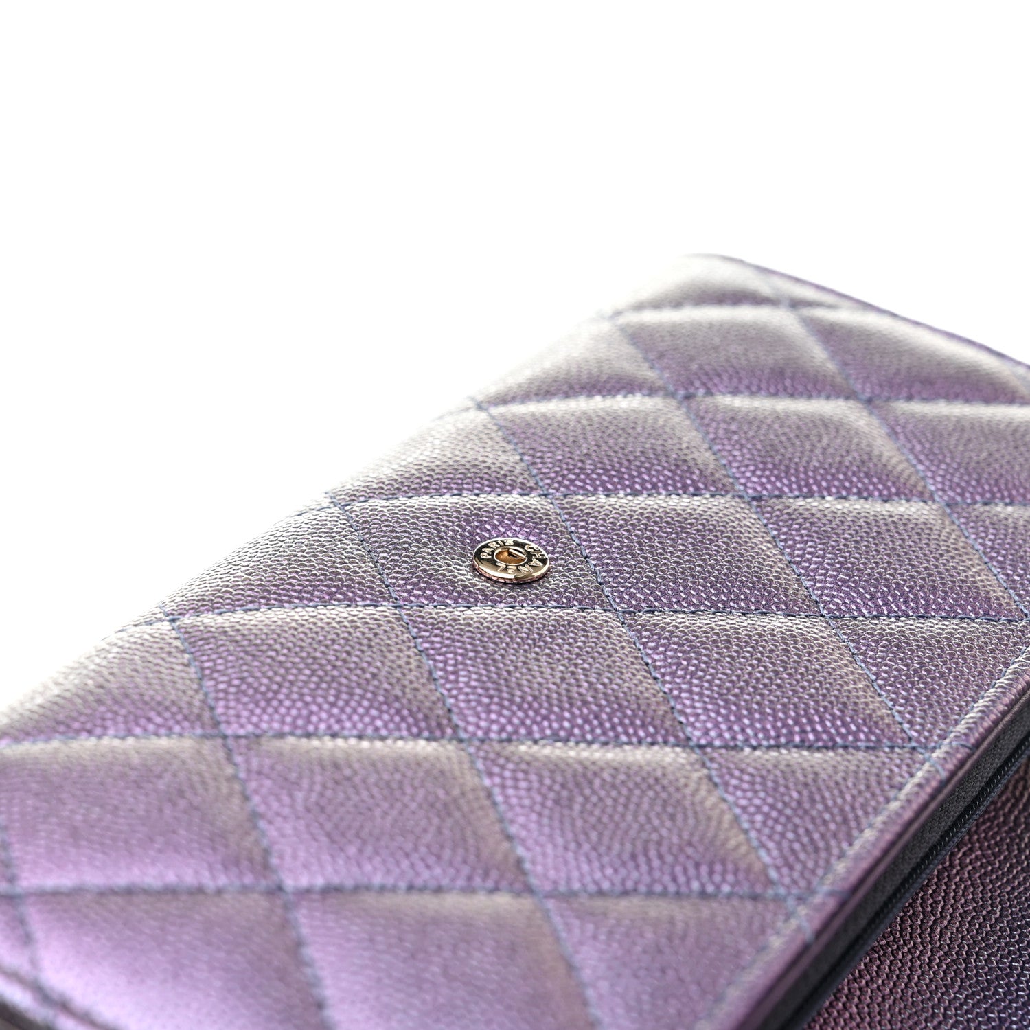 Chanel Iridescent Caviar Quilted Large Gusset Flap Wallet Dark Blue 8 of 9