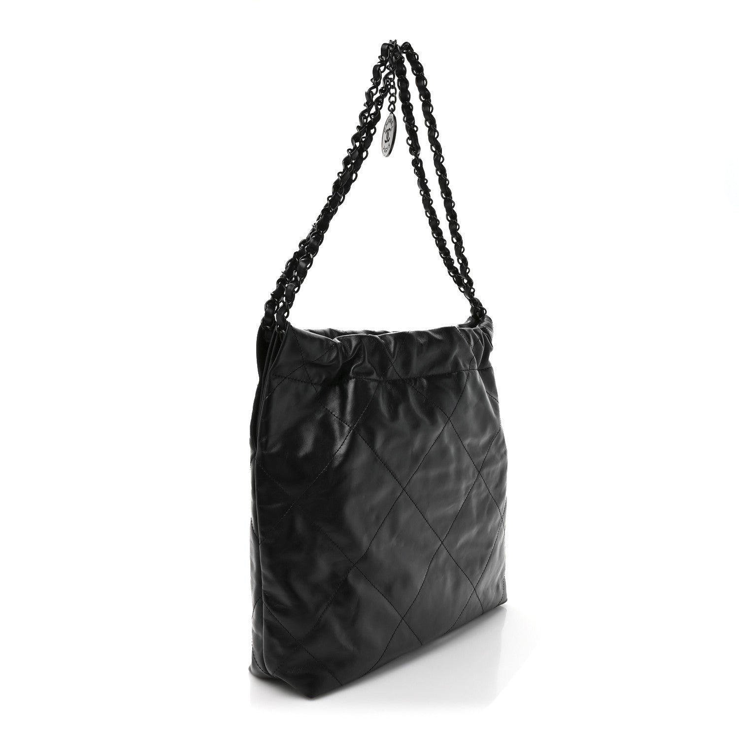 Chanel Shiny Calfskin Quilted Small Chanel 22 So Black 7 of 21
