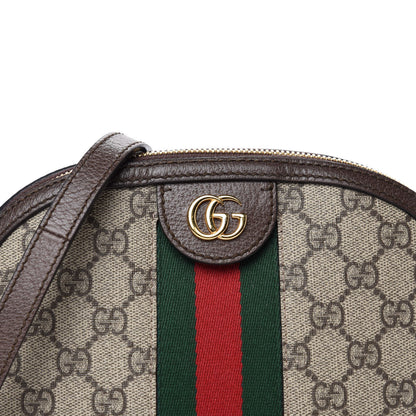 Gucci GG Supreme Monogram Textured Dollar Calfskin Web Small Ophidia Dome Shoulder Bag Beige Ebony New Acero 10 of 10