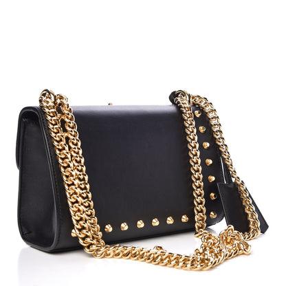 Gucci Calfskin Studded Small Padlock Shoulder Bag Black 4 of 8