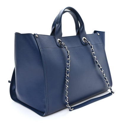 Chanel Caviar Large Studded Deauville Tote Navy 3 of 14